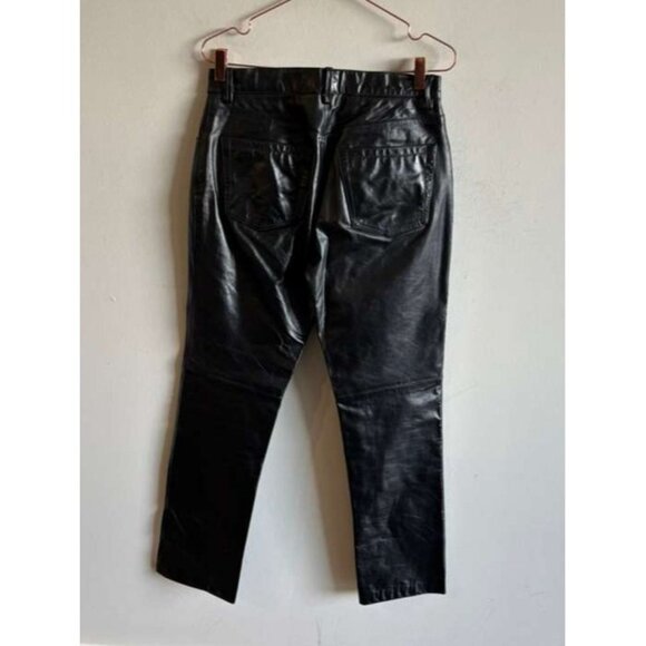 Vintage Y2K GAP Original Fit Womens Genuine Leather Bootcut Pants Black Size 8 - Picture 2 of 11